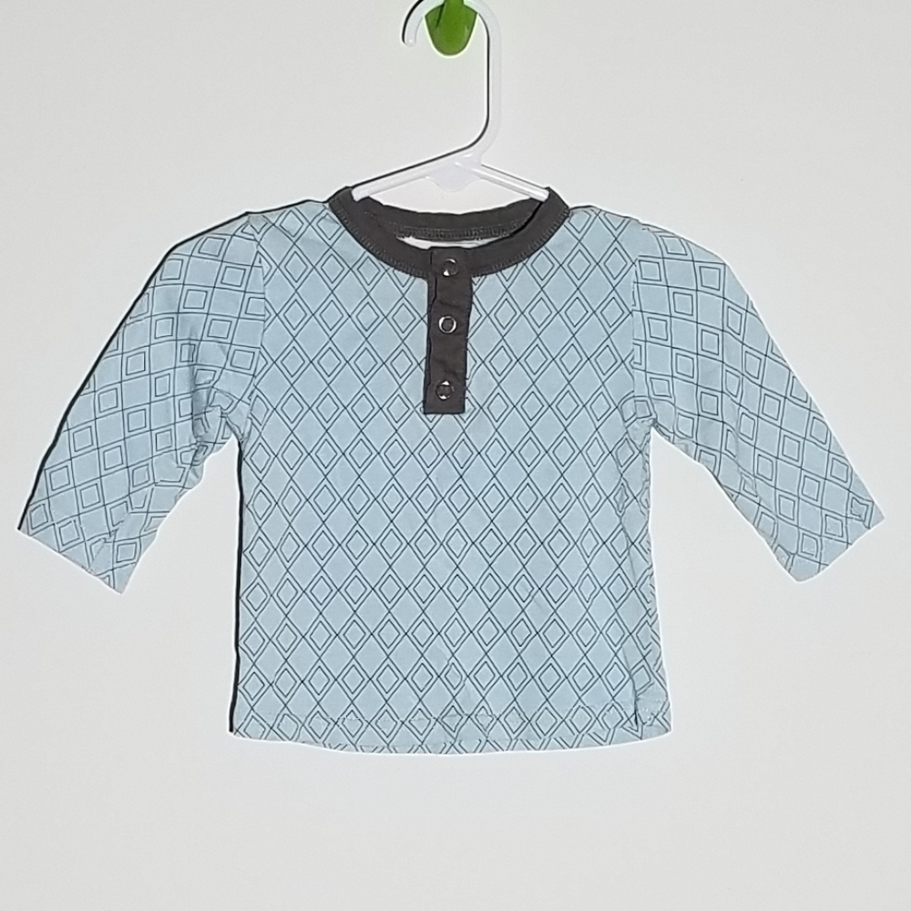 The Littlest Sparrow Geometric Bamboo Shirt 6-12m